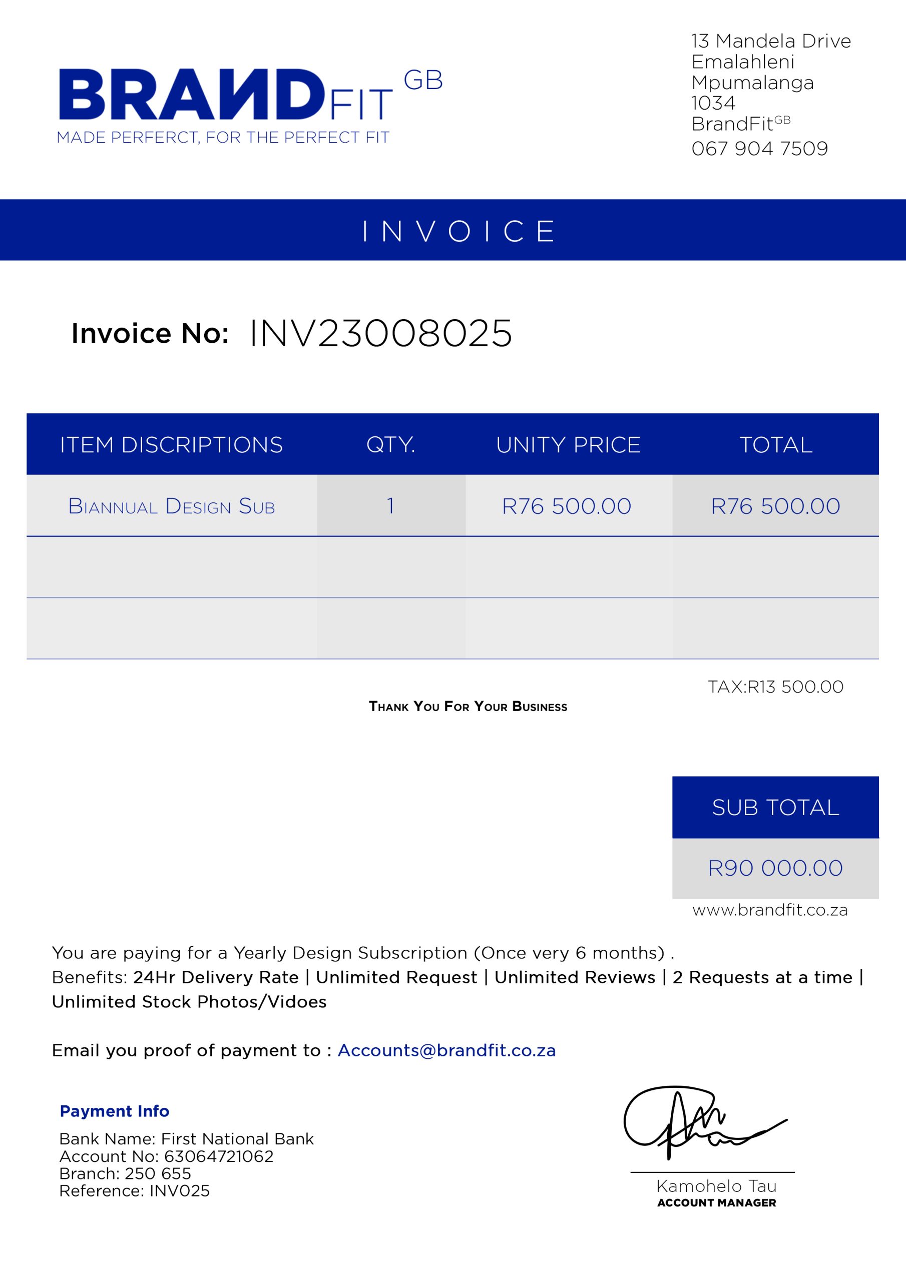 Biannual Sub Invoice copy